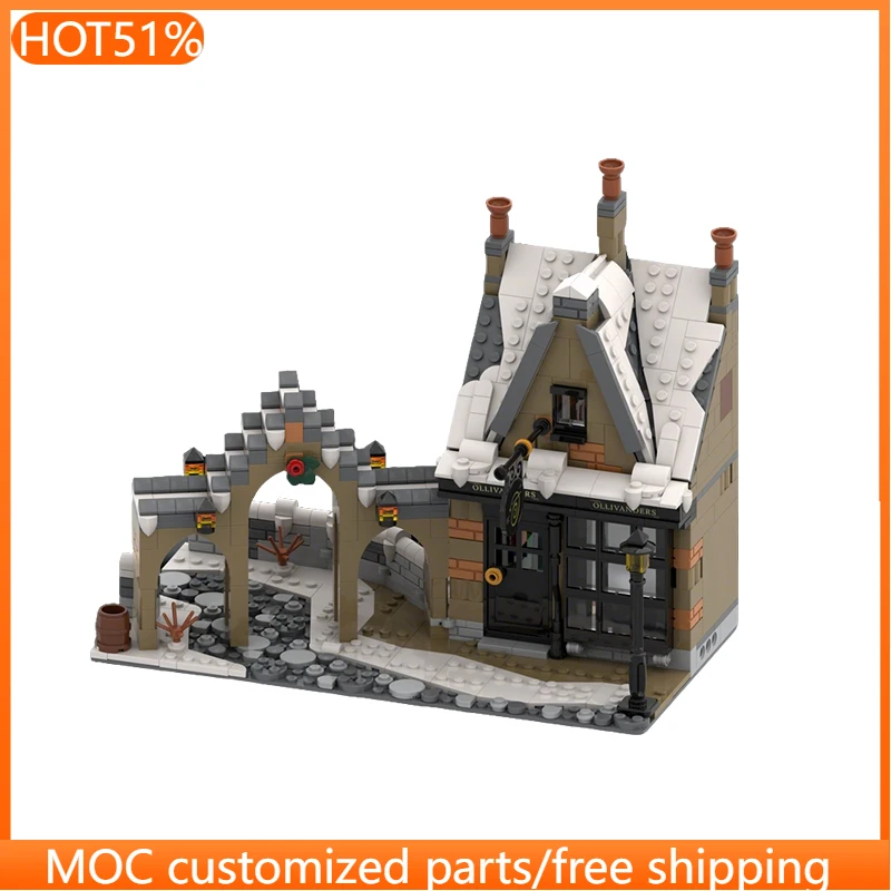 

841 деталь: Набор для расширения деревни MOC, модульный конструктор, простой креативный дизайн, DIY игрушка для мальчиков, рождественский подарок