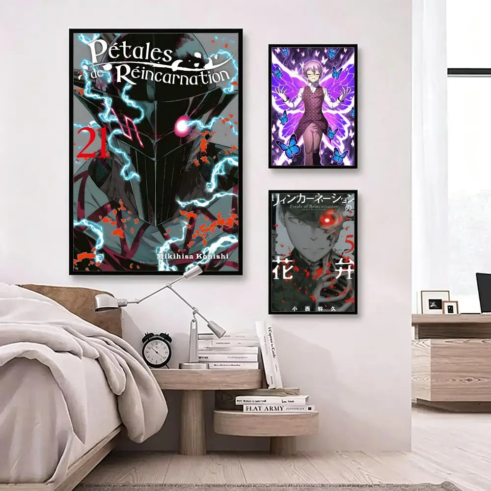 anime Petals of Reincarnation Poster Poster HD Waterproof Self-adhesive Art Print Wall Decor for Bedroom Living Room Gift