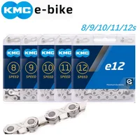 KMC e-bike E8 E9 E10 E11 E12 cadena 8v 9v 10v 11v 12v velocidad 136 eslabones antioxidante bicicleta deportiva eléctrica cadenas de bicicleta eléctrica caja Original
