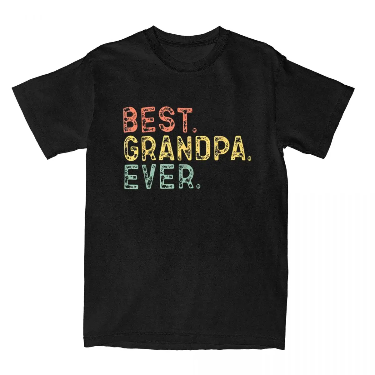 Men's Best Grandpa Ever Family Retro Vintage T Shirt Cotton Tops Leisure Father's Day Humor Grandfather Tees Printed T-Shirt