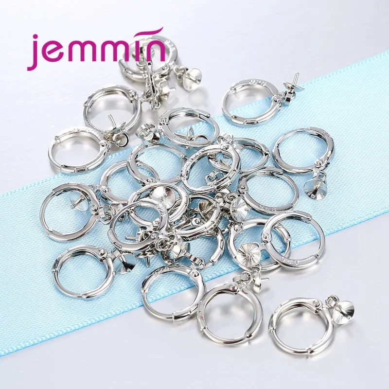 1 Pair Hoop Earrings Wires Genuine 925 Sterling Silver For Women DIY Jewelry Findings Components Hand Making