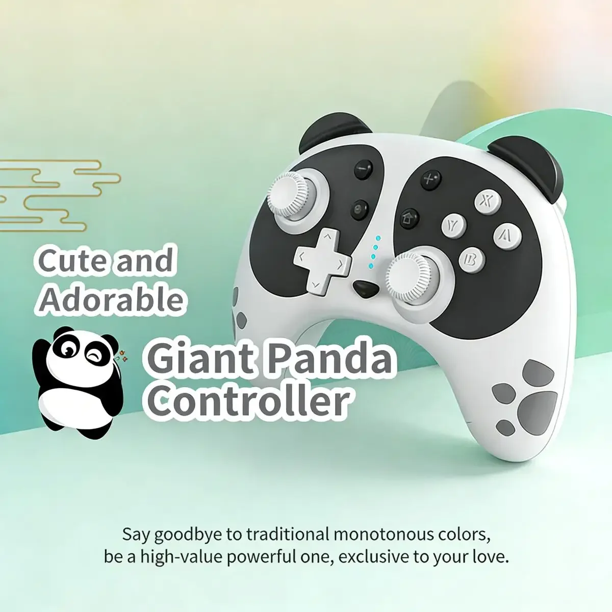 cute-panda-shape-bluetooth-gamepad-one-touch-wake-up-six-axis-gyroscope-dual-motor-vibration-turbo-burst-for-pc-switch-gamers