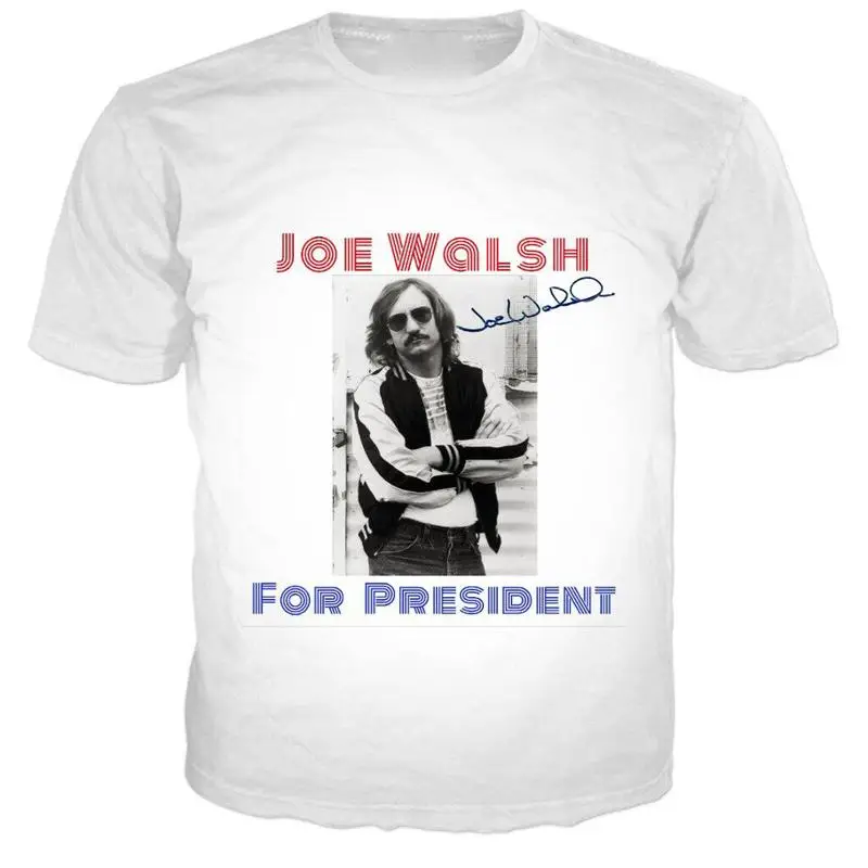 تي شيرت Vintage Joe Walsh للرئيس من القطن الثقيل باللون الأبيض بجميع المقاسات