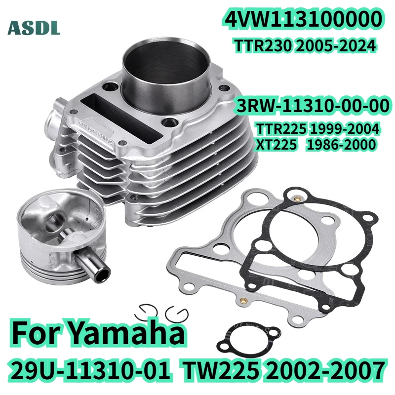 

4VW113100000 Moto Cylinder Kits for Yamaha TT-R230 TTR230 2005-2024 3RW-11310-00-00 TTR225 XT225 Serow 29U-11310-01 TW225 02-07