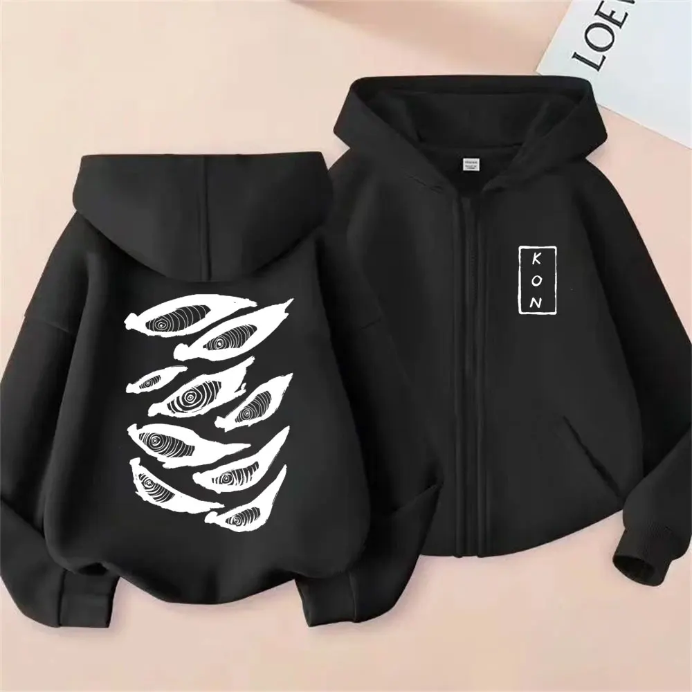 

Anime Chainsaw Man Hayakawa Aki Summon Kon Fox Devil Eyes Graphic Zipper Hoodie Men Women Manga Fashion Vintage Zip Up Hoodies