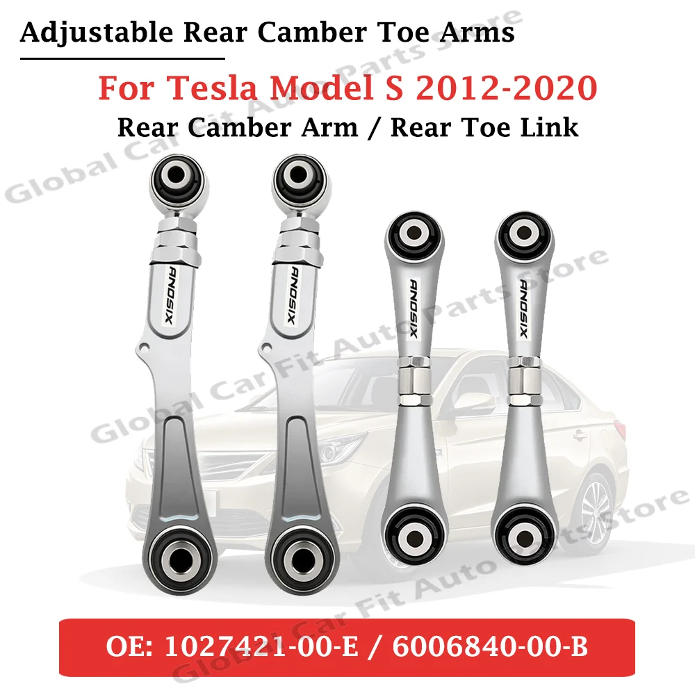 For Tesla Model S 2012-2020 Adjustable Rear Camber Arm & Toe Link Forged Aluminum Alloy Wheel Alignment Suspension Control Arm
