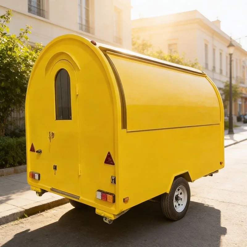Portable Food Trailer Mobile Food Cart Commercial Kitchen with Dessert Counter for Outdoor Catering