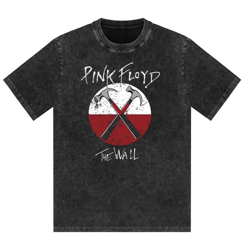 Floyd Rock Pink Delayed Washed New Arrival Mens Clothes Tee Shirt Homme Graphic T-Shirts Men Tshirt for Men Ropa Hombre