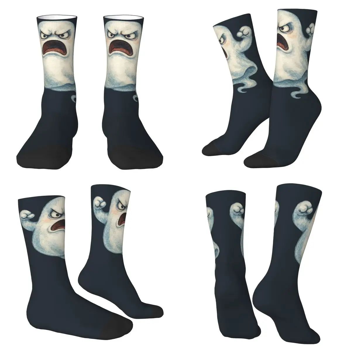 

Носки Little Ghost, Big Feelings, супер мягкие чулки в стиле Харадзюку, всесезонные длинные носки, аксессуары для унисекс, рождественские подарки