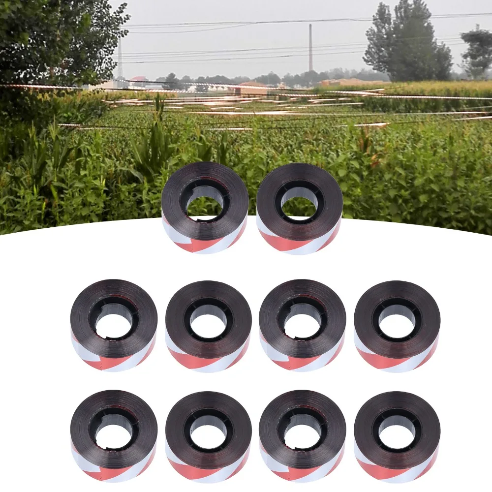 10PCS Durable PET Bird Deterrent Tape Red Silver Color Spiral Bird Reflective Ribbon Dual Sided Double Sided Bird Scare Tape