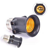 1pcs PBT Fireproof 100-240V 4A Eu Plug Connector E27 Bulb Adapter Lamp Holder Base Socket Conversion With EU Plug