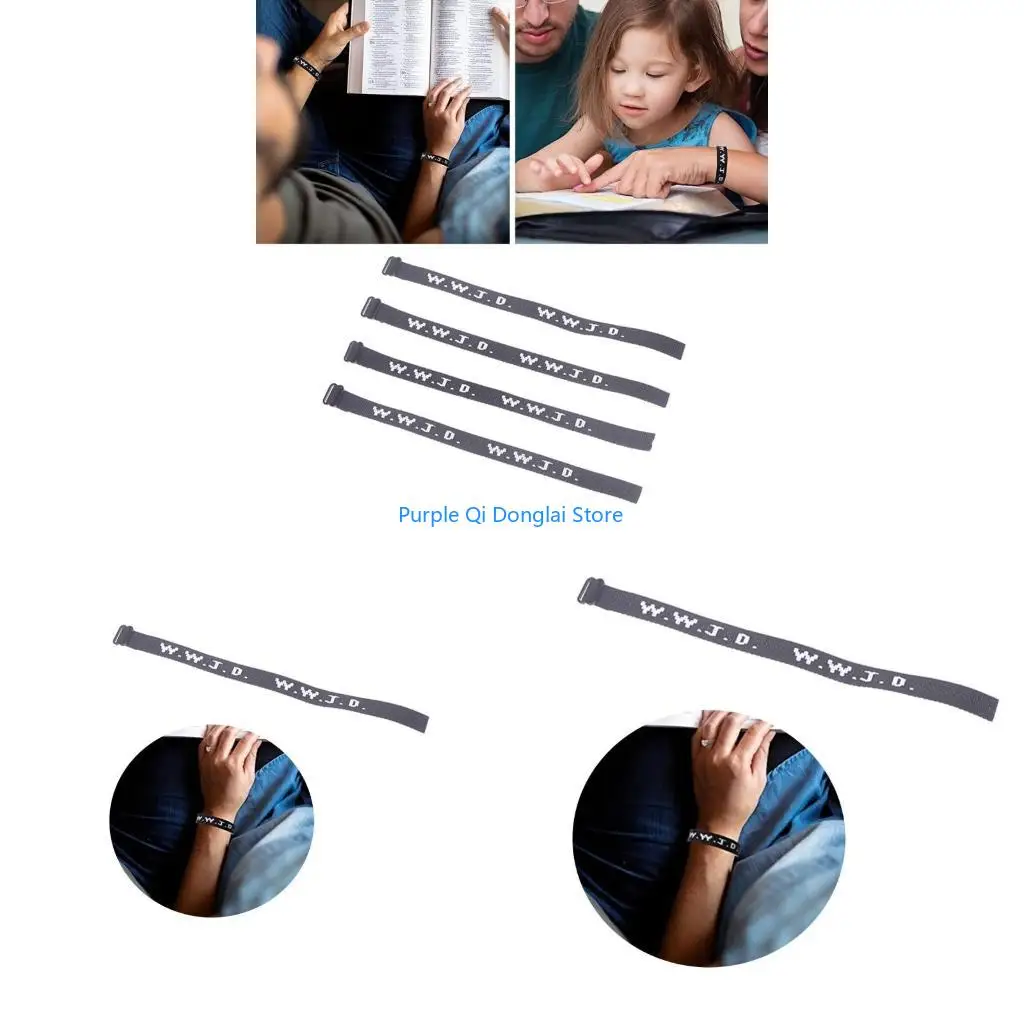 L21E 4Pieces/set Religious Jesus Bracelet What Would Jesus Do Woven Wristbands Bracelet for Couple Christian Jewelry Gift