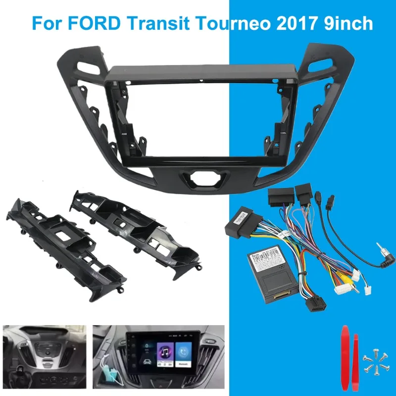 Für FORD Transit Tourneo 2017 Auto Android Radio Rahmen Fascia Stereo Panel Kabelbaum Canbus Box Dashboard Mount Kit