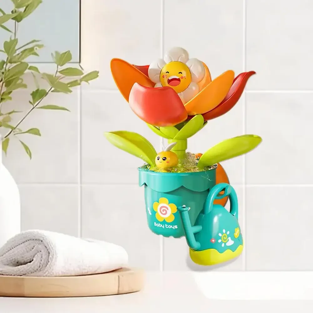 Fun Water Spray Sprinkler for Kid Baby Toys Funny Water Game Bath Toy Sunflower Bathroom Shower Spray Water Bathroom Bathtub Toy