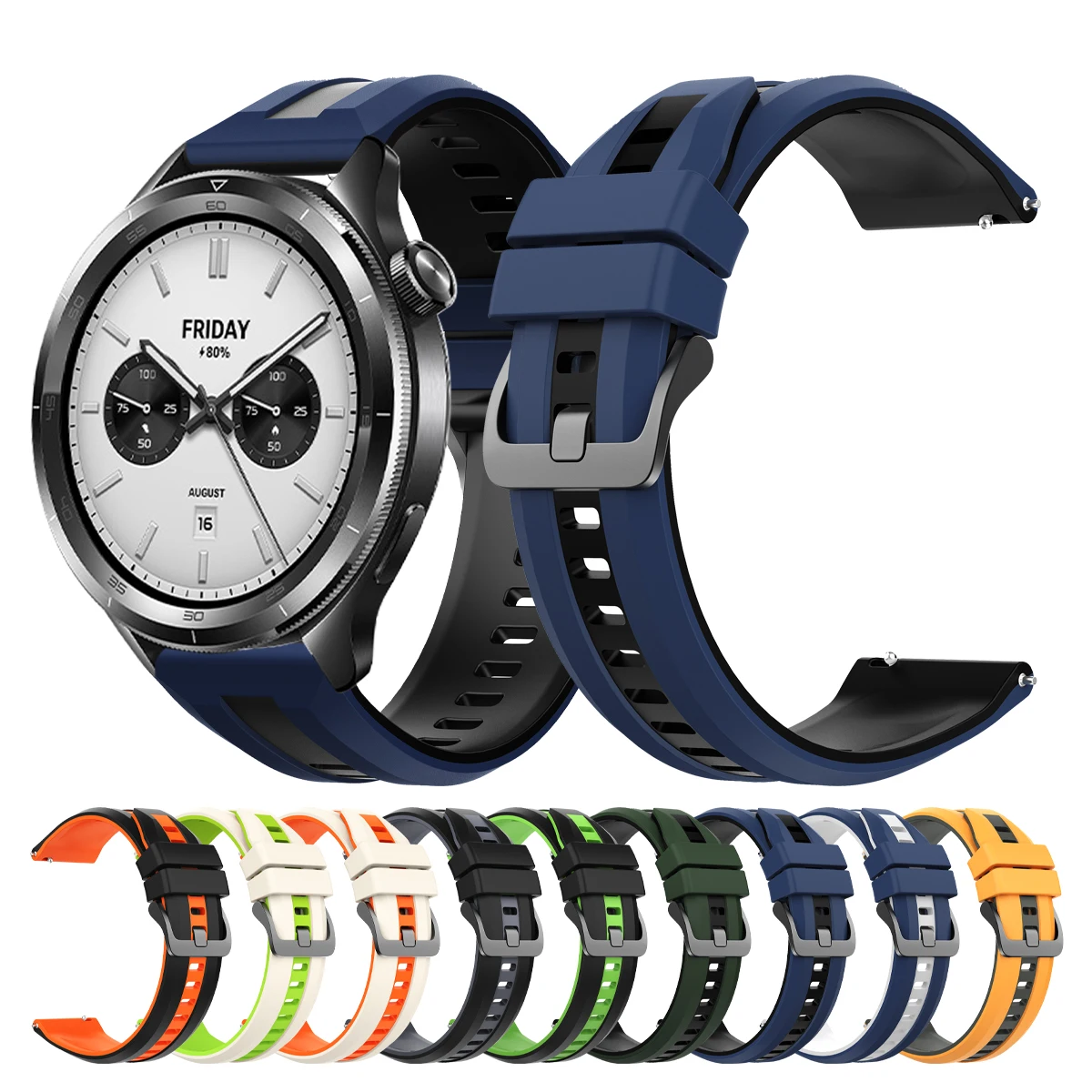 22 mm Silikonarmband für Xiaomi Watch S4/Sport S3/S2 42 mm 46 mm Armbänder für Mi Watch 2 Pro/Color 2/S1 Pro Active Armband