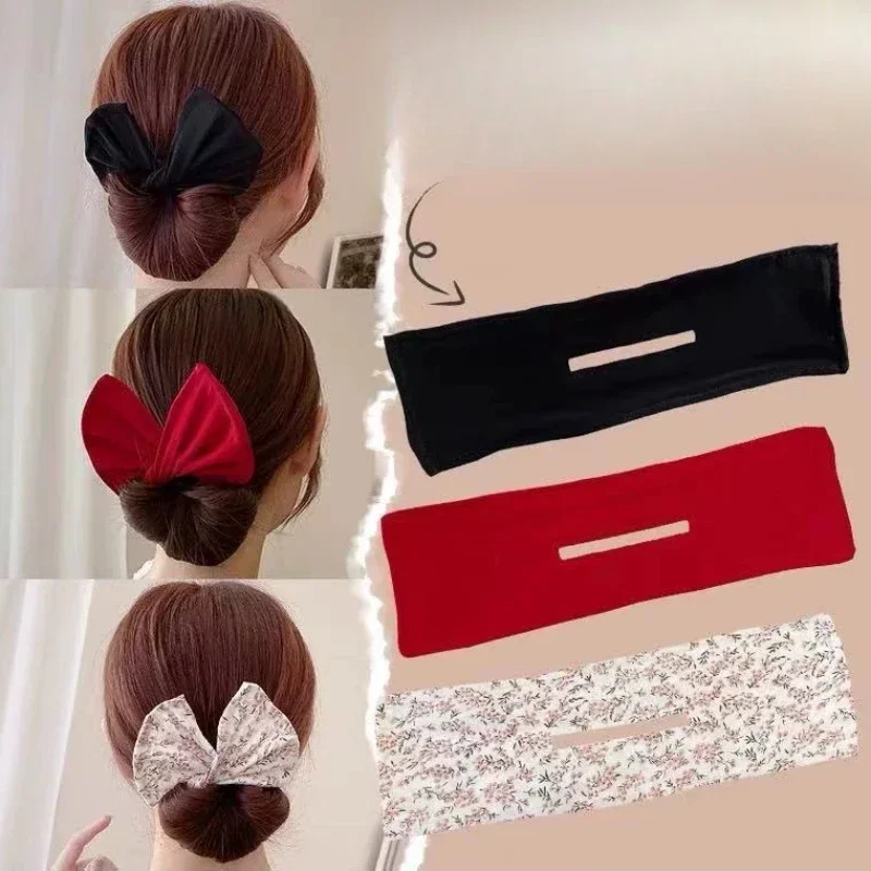 مشبك شعر ملتوي عصري، صانع كعكة على الطراز الكوري، إكسسوار شعر بعقدة على شكل فيونكة للنساء