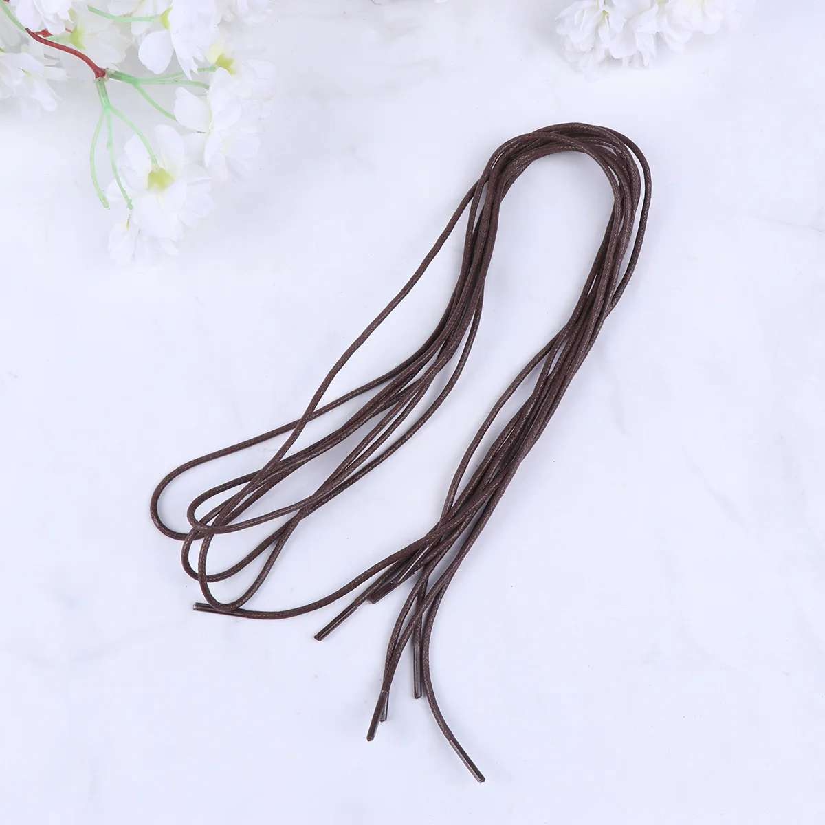 

10Pairs Dress Shoe Laces Waxed Cotton Round Thin 25Mm for Men Formal Shoes Accessories Dark Brown Birthday Gift