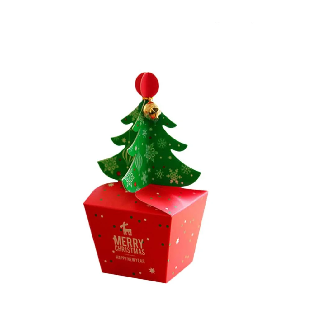 10pcs Gift Box Christmas Candy Storage Box Xmas Tree Pattern Case Size S Christmas Box Beautiful Christmas Box