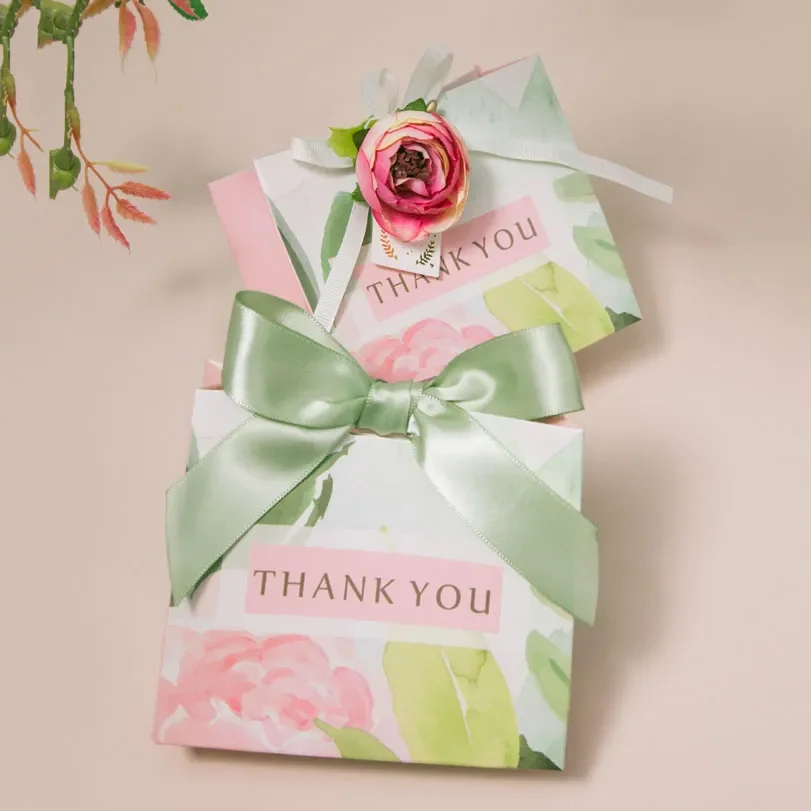 

New Paper Creative Mini With Flowers Decor Party Supplies Wedding Favours Candy Boxes Baby Shower Paper Chocolate Boxes Package