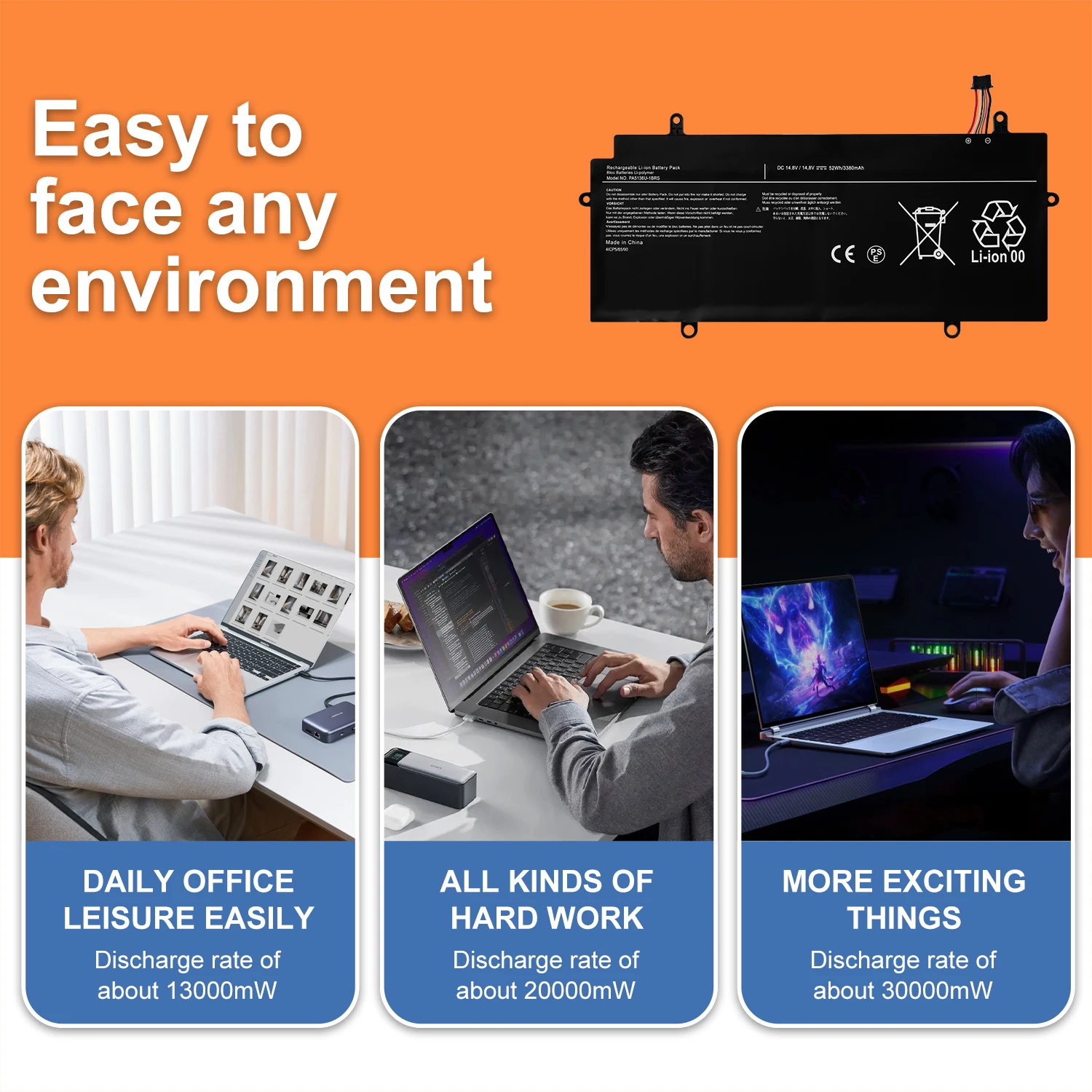 

AUSSY PA5136U-1BRS 52WH Factory Laptop Battery for Toshiba Portege Z30-A1301 Z30-B K10M Z30-C Z30-A battery+24-Month Warranty