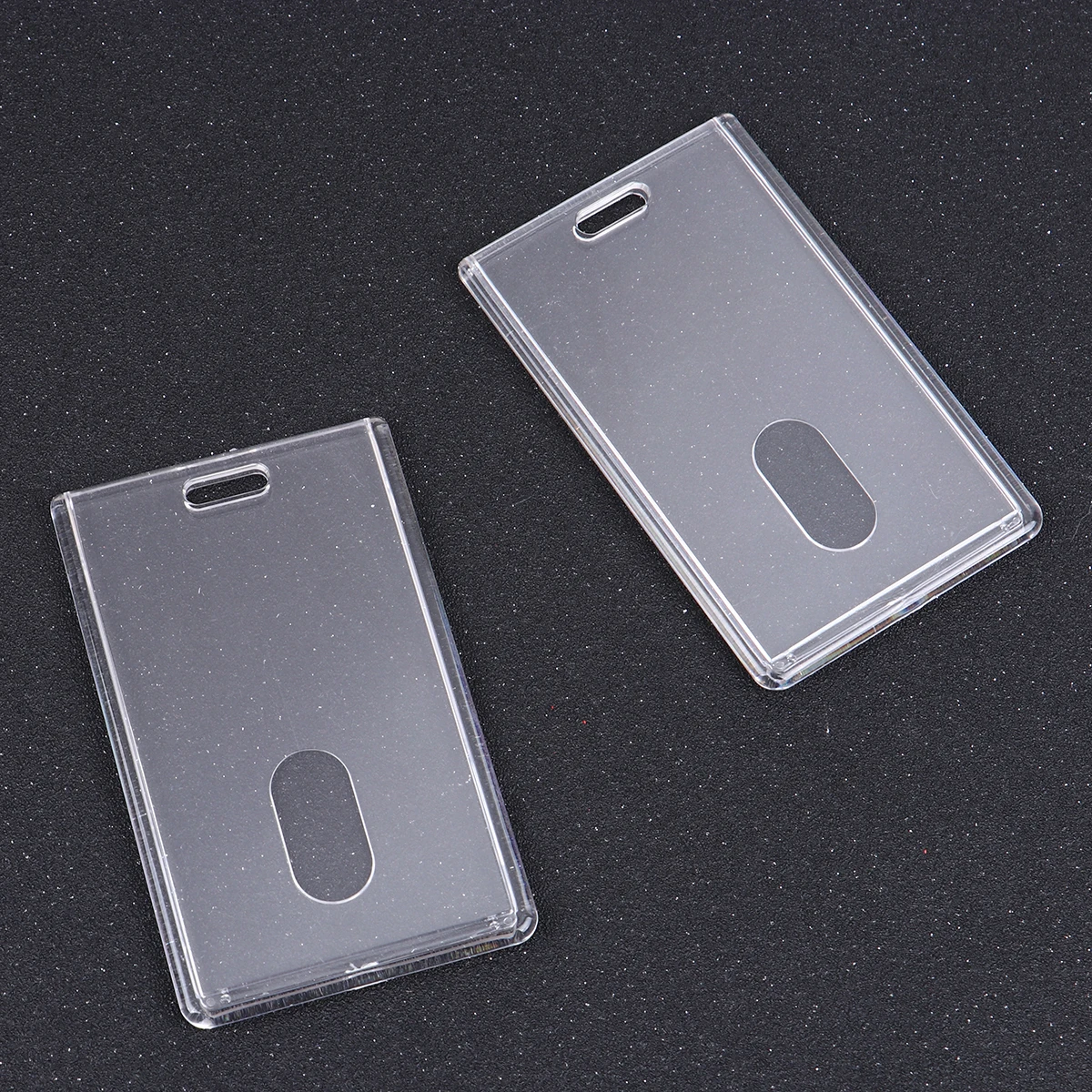 

6Pcs Vertical Acrylic Id Badge Holders Business Credit Card Holders Lightweight Portable for School Office Travel Use