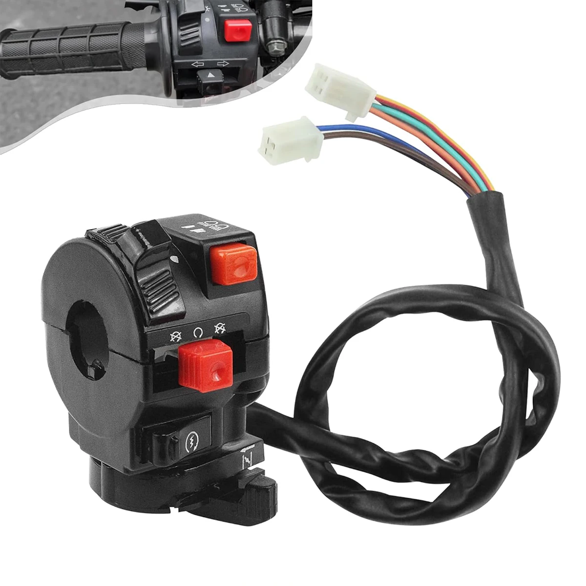 22mm Universal Motorcycle Handle Kill Start Light Choke Switch Headlight High Low Beam Start Throttle Control