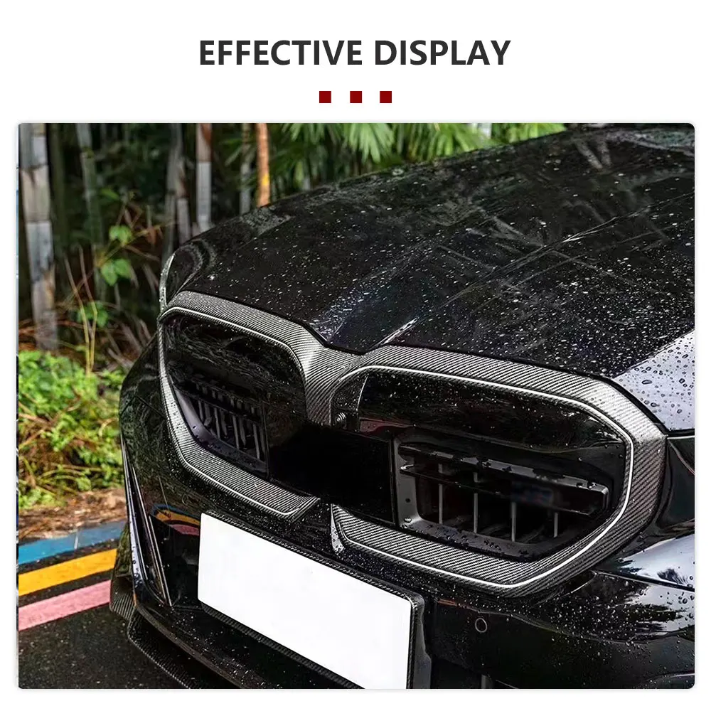 Prepreg Dry Carbon Front Grille Mesh Frame for BMW 5 Series I5 G60 G68 2024 Car Front Bumper Grill Frame Cover Mesh Trim Add on