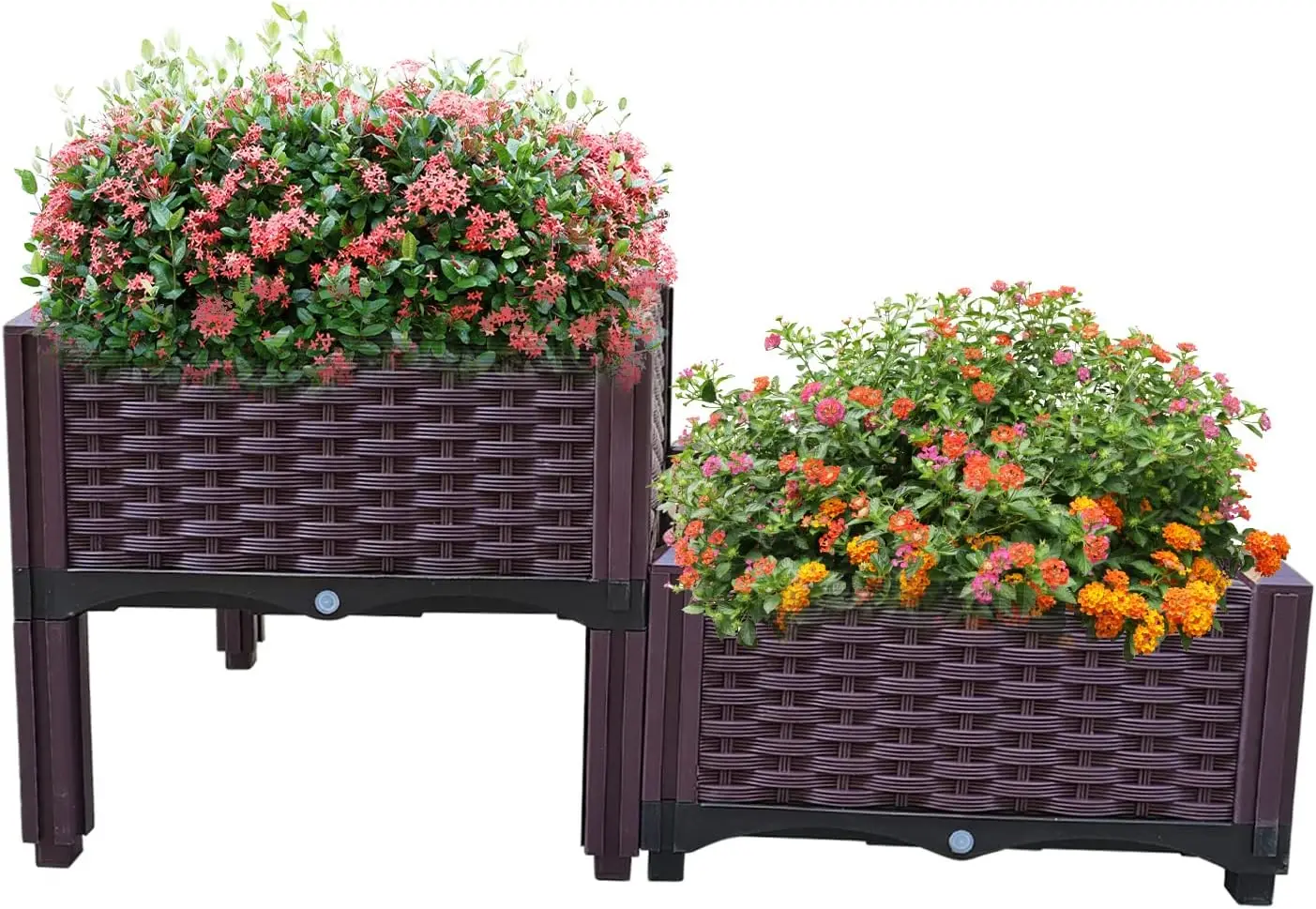 

Plastic Raised Garden Bed 2 Piece Planter Grow Boxes for Outdoor Indoor Plants Elevated Garden Boxes Plant pots for Vegetables