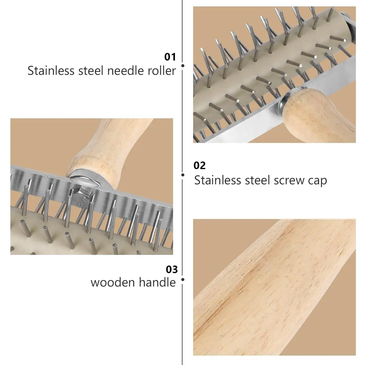 

Stainless Steel Stylish Baking Tool Roller Docker Hole Punch Tool for Kitchen Baking Pastry Needle Stylish Practical Gift