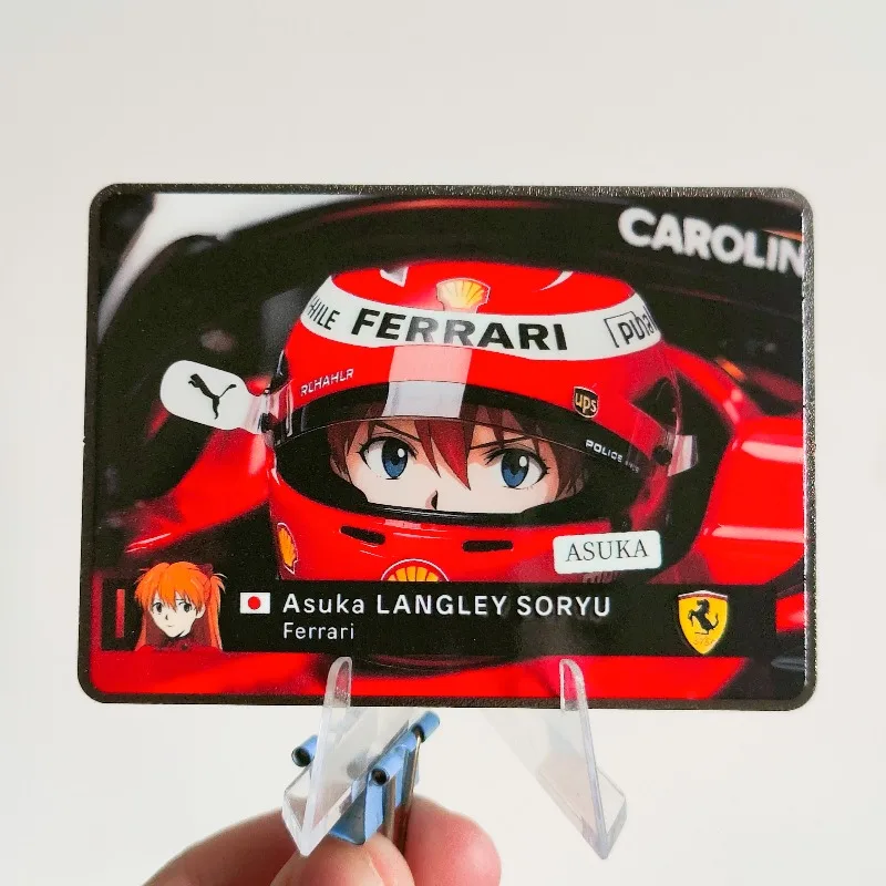 

Металлическая карта-закладка F1 Racing Eva Rei Ayanami Asuka Langley Soryu DIY ACG Goddess, аниме, 63x88 мм, коллекционная карта, игрушка, подарок