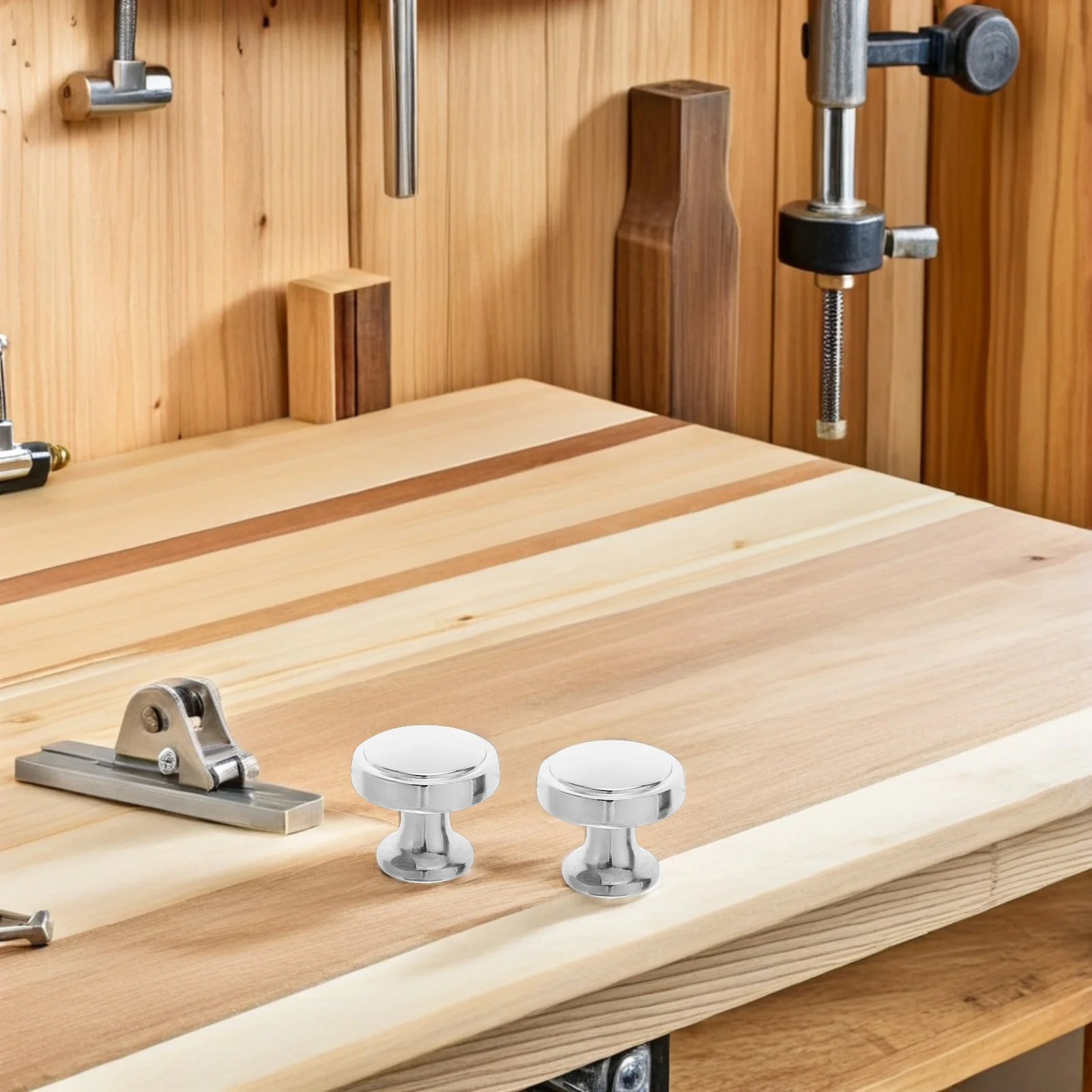 

10Pcs Round Silver Cabinet Knobs Aluminum Alloy Single Hole Handles for Kitchen Cupboards Wardrobe Dresser Pulls