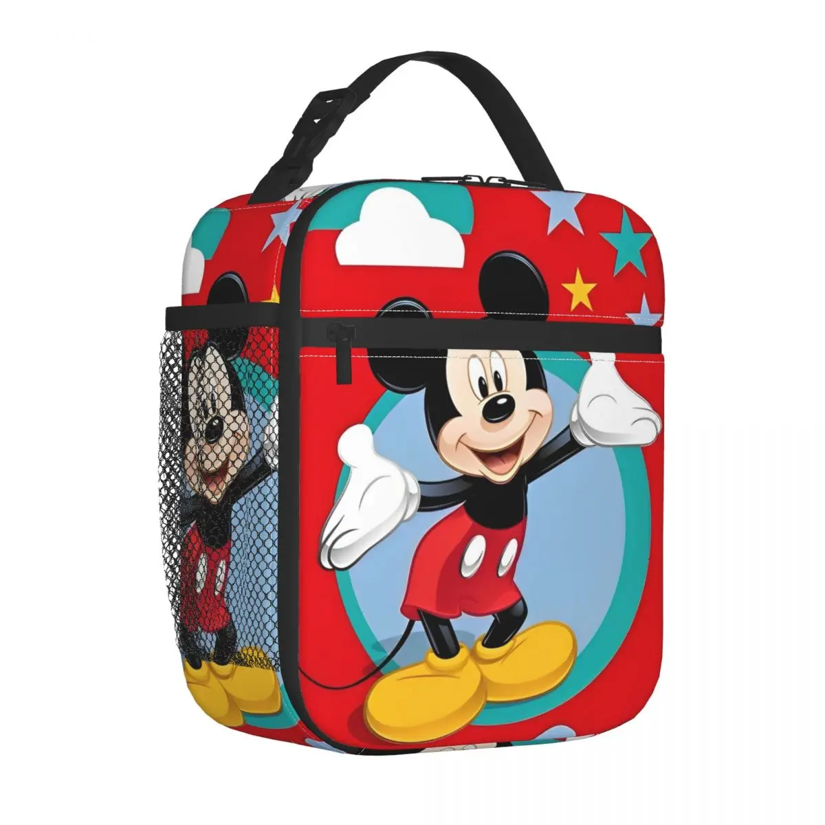 

Cartoon Mickey Mouse Insulated Lunch Bags Leakproof Reusable Cooler Bag Tote Lunch Box Work Travel Food Bag