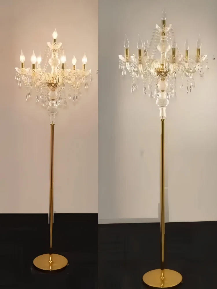 Classic Crystal Floor Lamp LED Bedroom Nordic Living Room Hotel Business Interior Home Lighting