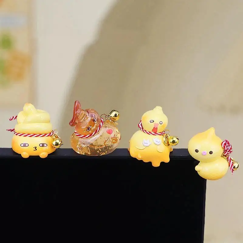 1/4Pcs Resin Gourd Decor For Desk Car Dashboard TV Monitor Gift Idea Cute 3D Figurine Mini Ornament Gift