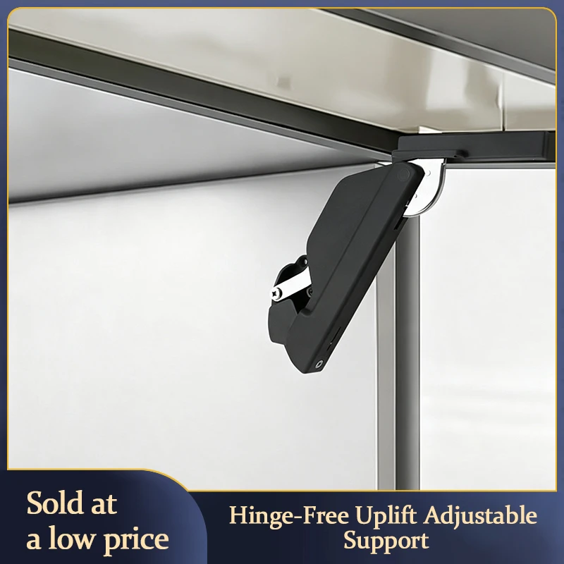 No Hinge Lift Up Strut Rod For Wood Door Narrow Frame Cabinet Closet Soft Close Damping 3D Adjustable Free Stop Heavy Duty