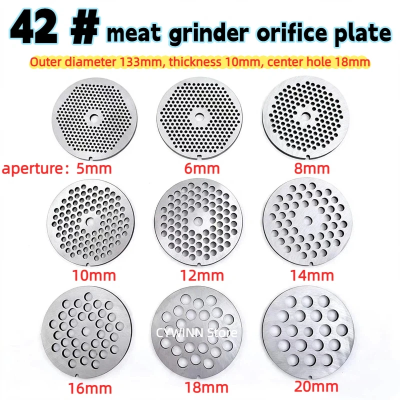 42-meat-grinder-manganese-steel-perforated-plate-disc-outer-diameter-133mm-plate-sieve-grate-mesh-circular-hole-disc