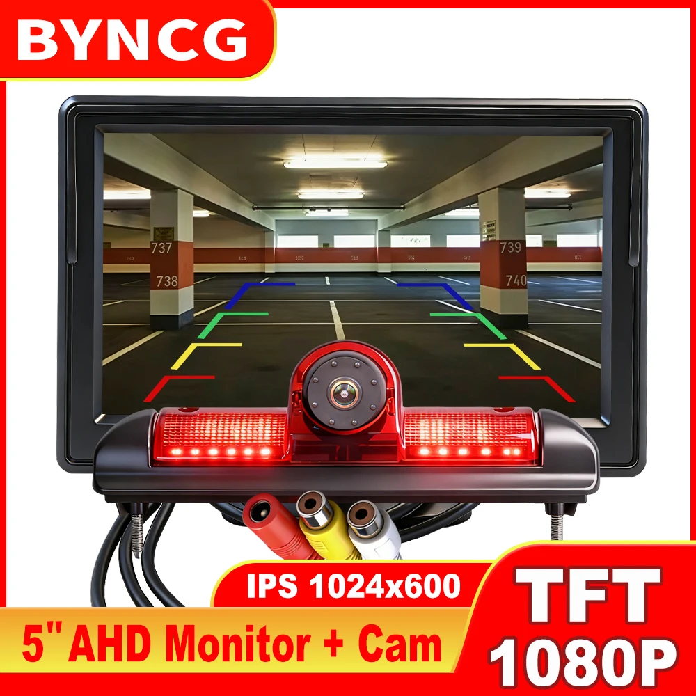 Car 5 inch Monitor AHD IPS CVBS LCD TFT 1080P Brake Light reverse camera for Ducato Ram ProMaster Peugeot Boxer Citroën Jumper