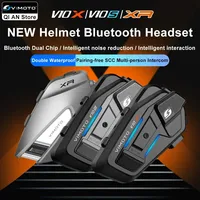 Vimoto New XR/V10S/V10X Motorcycle Helmet Bluetooth Headset IPX67 Waterproof Noise Reduction Multi-person Call Helmet Interphone
