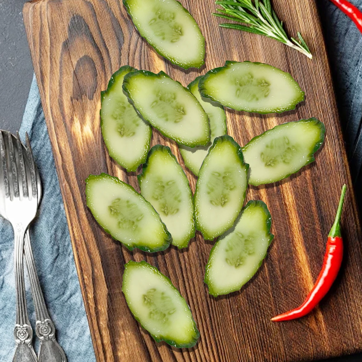 3/5/20 قطعة شرائح خيار صناعية  - مراجعة Photography Food وسعره