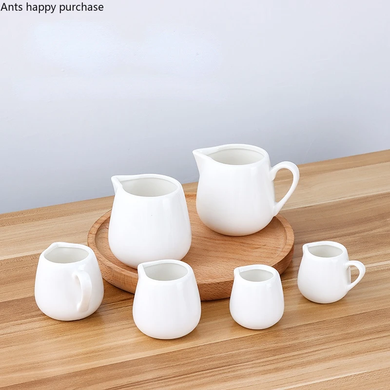 White Ceramic Jar Milk Jugs Sugar Bowl Milk Tank Sauce Spoon Steak Sauce Bucket Coffee Accessories Milk Cup Seasoning Pot Dish