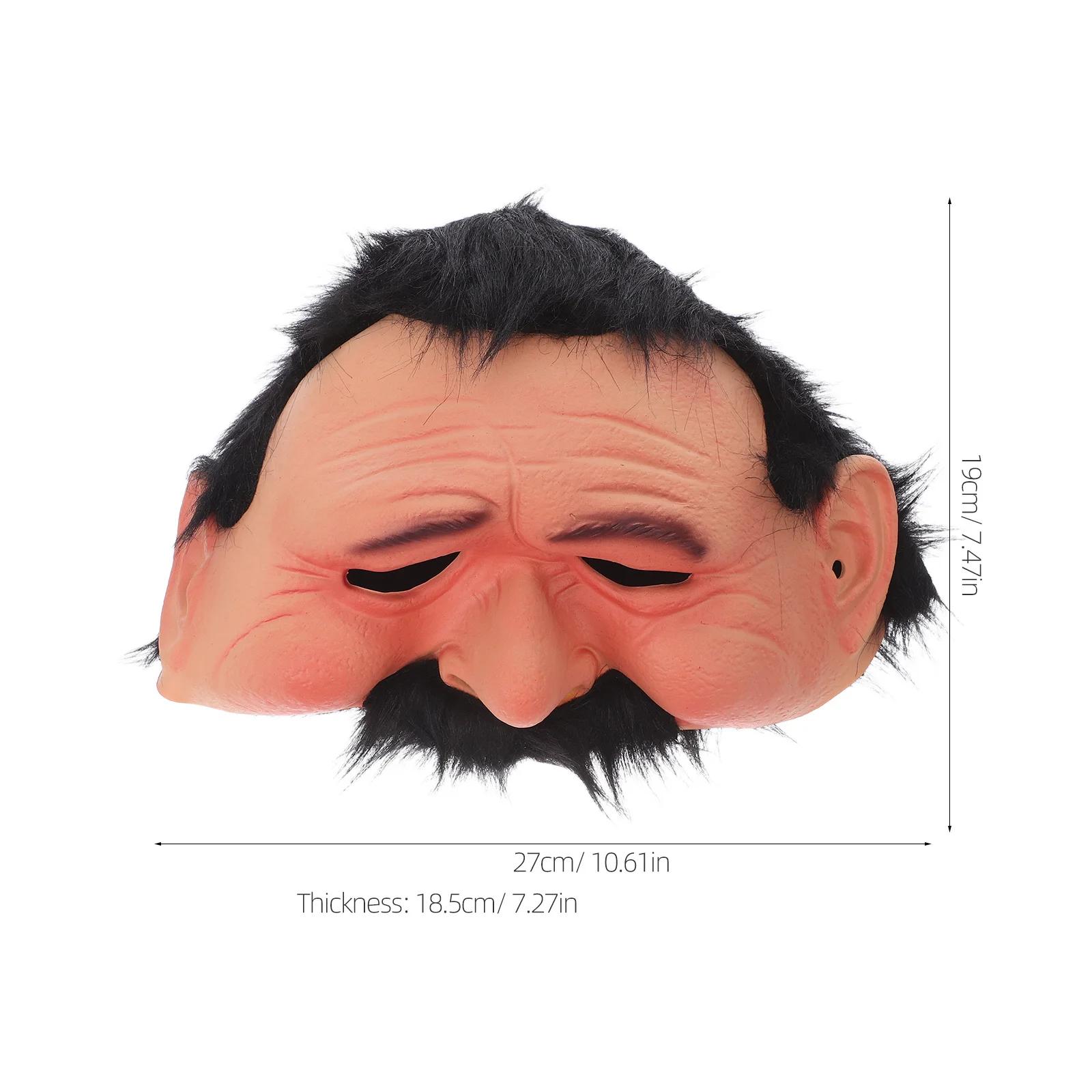 واقعية قديمة نصف الوجه اللاتكس مخيف هالوين المسنين زي القبعات تأثيري حزب الدعامة قناع الرجال العجوز #5