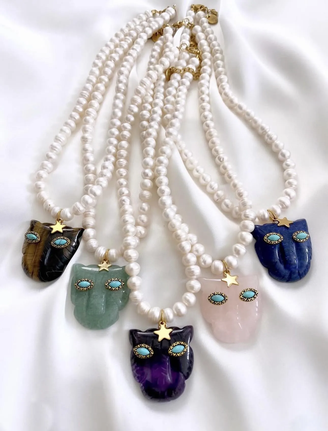 

2026 Spring/Summer Fashion Accessories Jewelry Bohemian style mixcolor Beads Chain Necklace with Natural Stone pendant for woman