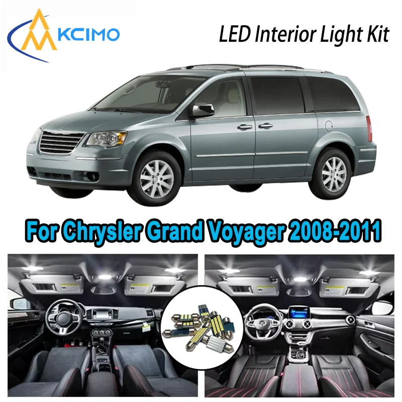 

For Chrysler Grand Voyager 2008-2011 2009 Premium Bright LED Interior Dome Map Trunk Light Kit Car Led Lamps Canbus No Error