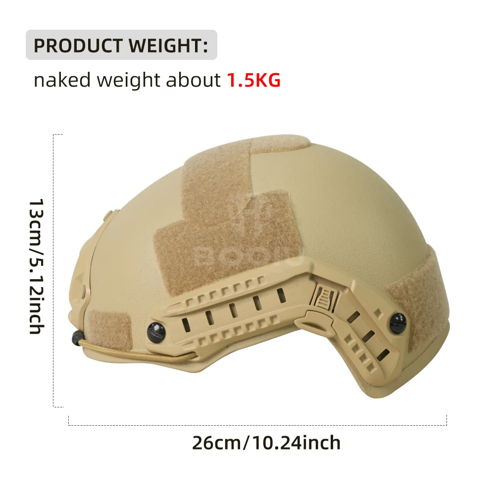 BOOIU Tactical Helmet FAST  Protective  Helmet With Wendy Suspension Waterproof Lightweight Helmet