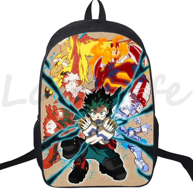 Estudante meu herói academia mochila dupla camada anime adolescentes menino menina grande capacidade daypack bolsa para portátil mochlia