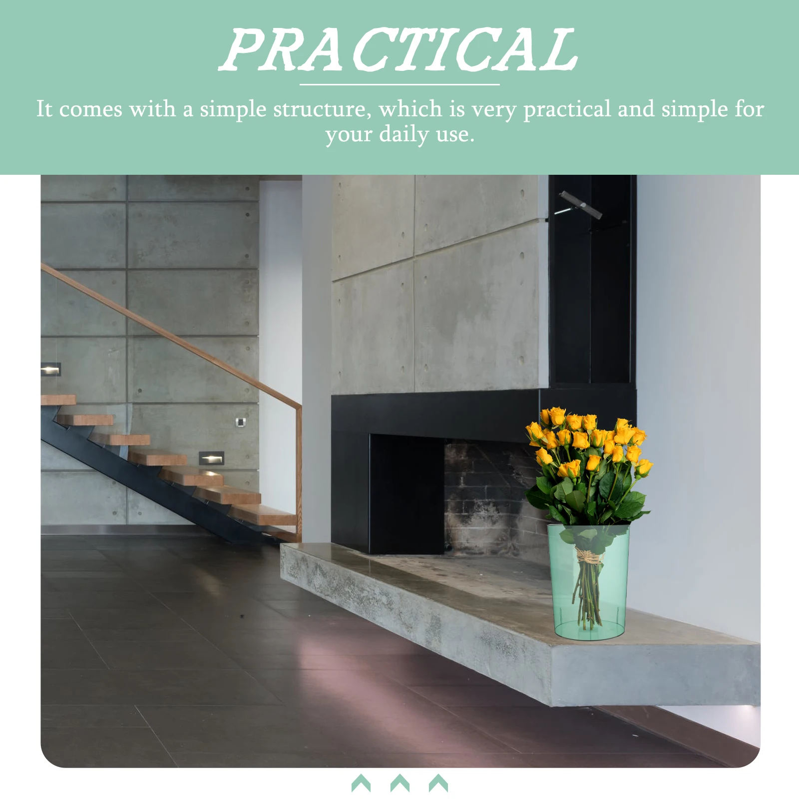 

1Pcs Transparent Creative Trash Can Small Rubbish Holder for Home Office Bedroom Multifunctional Flower Arrangement