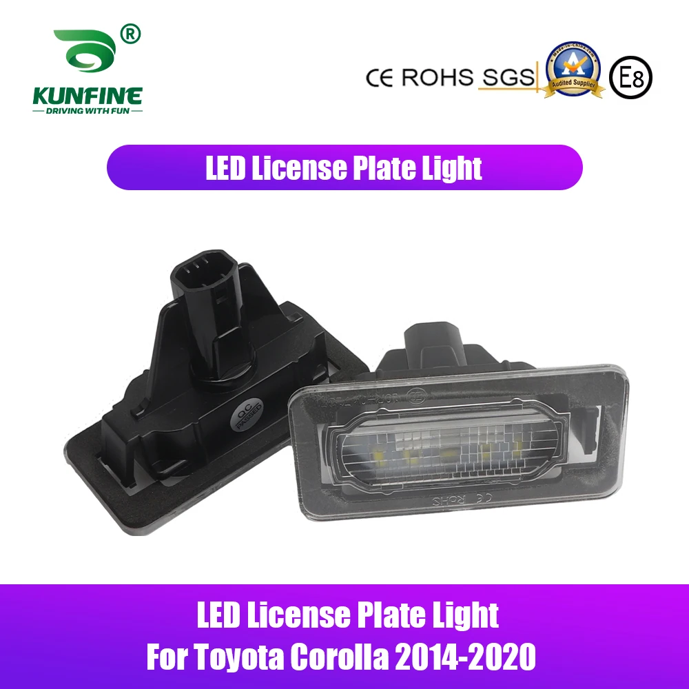 2PCs Car LED Number License Plate Light LED License Lamp For Toyota Corolla 2014 2015 2016 2017 2018 2019 2020