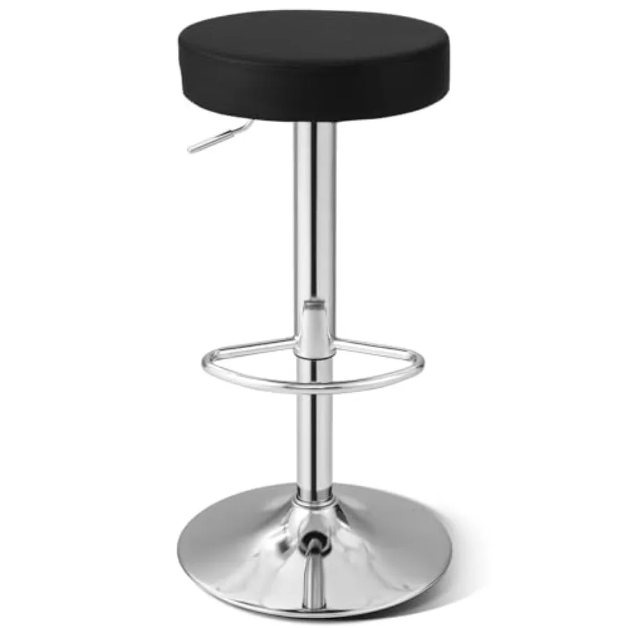 

Adjustable Round Bar stools, PU Seat Swivel Bar Stool with footrest
