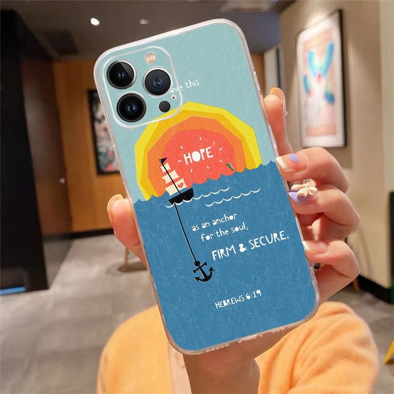 Christian Bible Verses Phone Case For iphone 17 Pro Max Air 16 15 14 13 Pro Max 15 16 Pro 15Plus