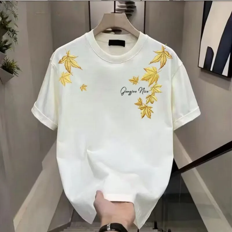 National Trend New Summer Short-sleeved Letter Men's Women's Korean Style Loose High-end Top Trendy Printed Half-sleeved T-shirt